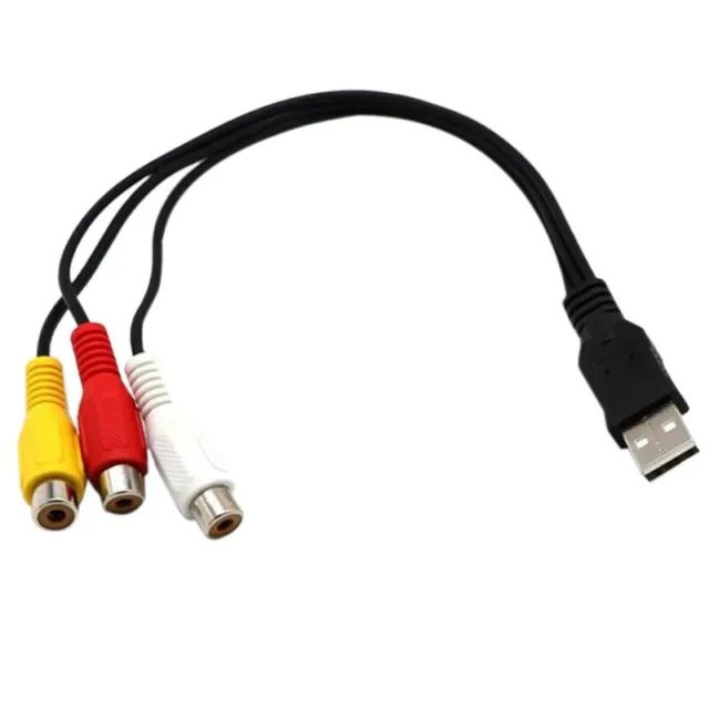 2X(USB to 3RCA Cable USB Female to 3 RCA Rgb Video AV Composite Adapter Converte