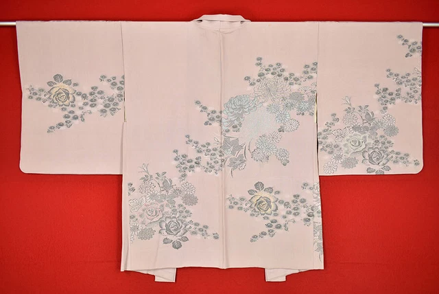 Vintage Japanese Kimono Silk Antique BORO HAORI Kusakizome Woven/B716/515