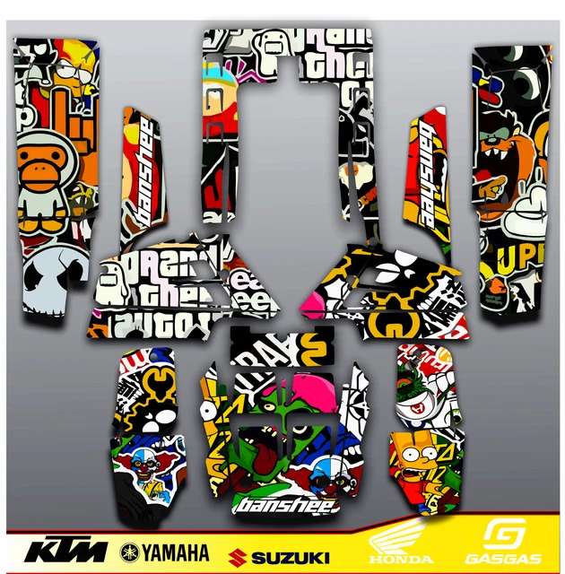 YAMAHA BANSHEE 350 full graphics kit stickers decals atv EUR 127,36