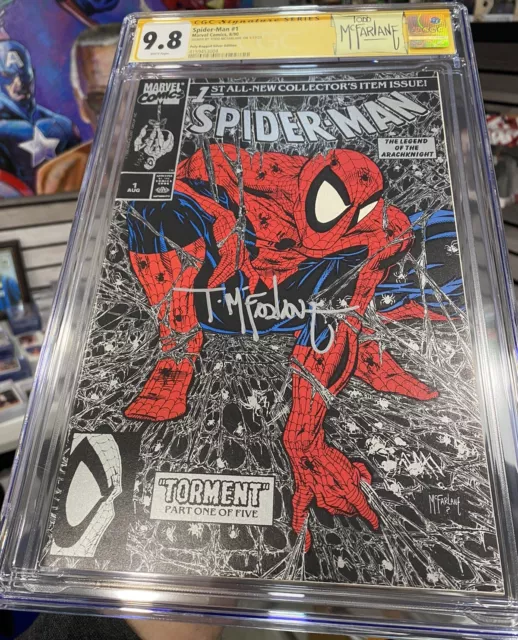 Spider-Man #1 Poly-Bagged Silver Edition CGC 9.8 SS Todd McFarlane NM/MT RARE!!!