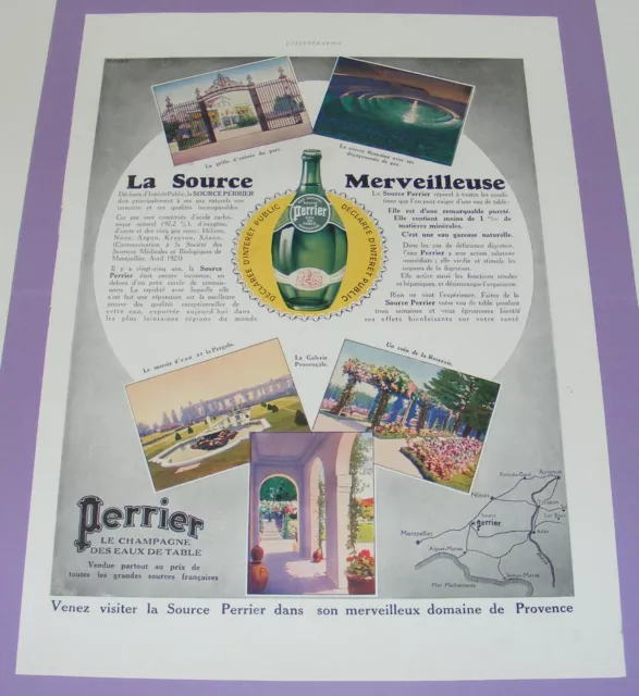Publicité Presse Ancienne Perrier Champagne Des Eaux L'illustration 1933 /B3271