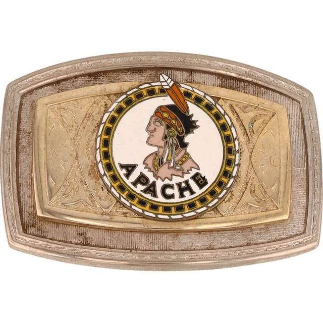 Apache Indian Nativi Americani Tribale Southwest Sud-Ovest NOS Vtg Belt Fibbia