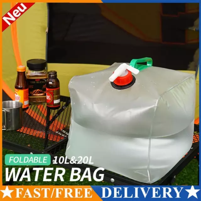 Contenedor de agua plegable con portador de agua grifo tanque de agua libre de BPA (20 L)