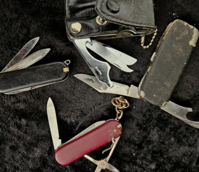Vintage Old Collectible LOT  Blade Unique Folding Pocket Safety Small Knifes