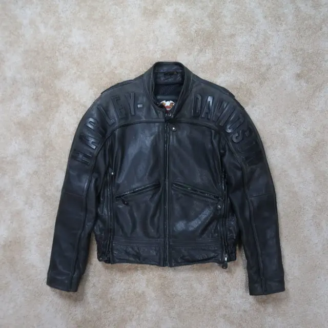 HARLEY-DAVIDSON MENS’S BLACK Leather Jacket Size Small Motorcycle ...