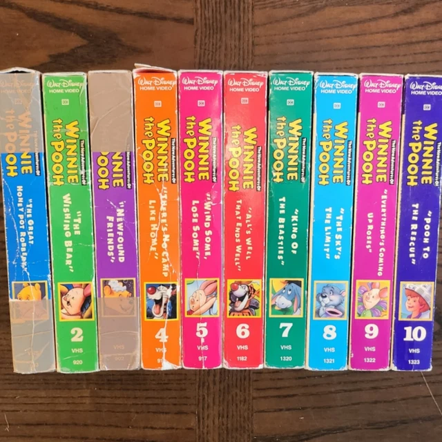 New Adventures Of Winnie The Pooh VHS Cassette Tapes (Vol 1-10) **COMPLETE SET**