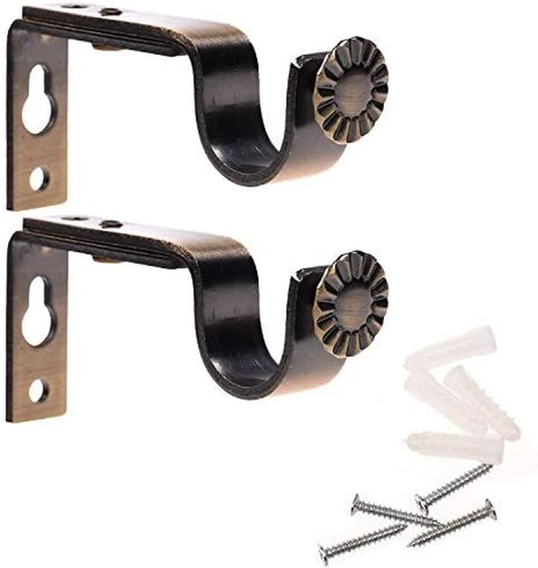 Adjustable Curtain Rod Brackets - Bronze Color (Set of 2)
