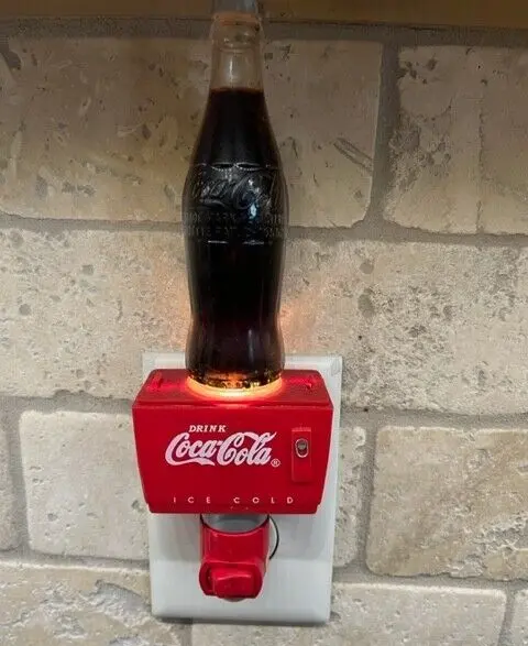 Vintage Coca-Cola Coke Bottle Sparkle Night Light with On/Off Switch.  VGC