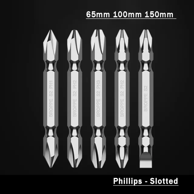 65mm-150mm Magnetic Impact Drill Driver PH1 PH2 PH3 Screwdriver Bits Double Head