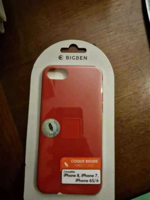 COQUE RIGIDE ROUGE SOFT TOUCH - iPHONE 6 / 6S / 7 / 8 - BIGBEN - NEUF NEW