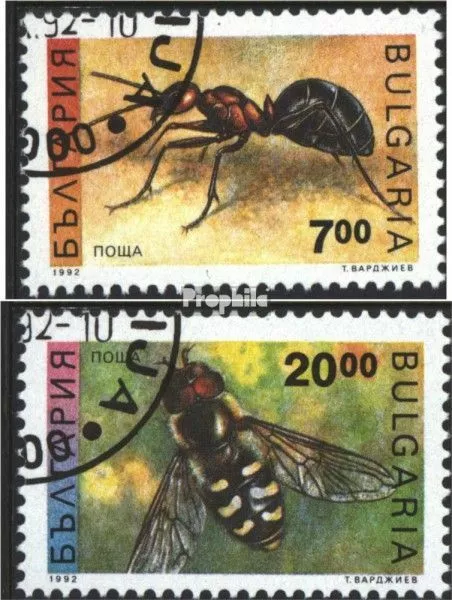 Bulgarie 3998-3999 (édition complète) oblitéré 1992 Insectes