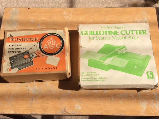 Stanley Gibbons Guillotine Cutter & The Philatector Electric Watermark Detector