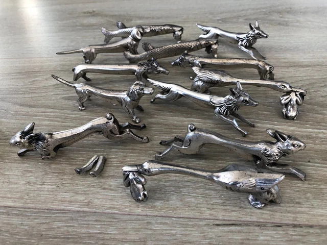 Lot de 10 porte-couteaux vintage en cristal taillé