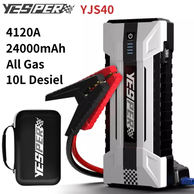 YESPER 4120A Car Jump Starter Power Bank 12V Booster 24000mAh Battery Charger CA
