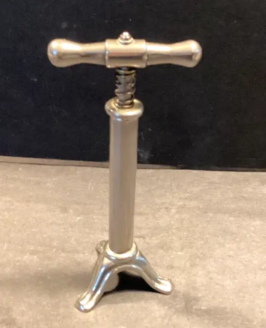 Vintage Nickel Plated Corkscrew with Tripod Based Holder