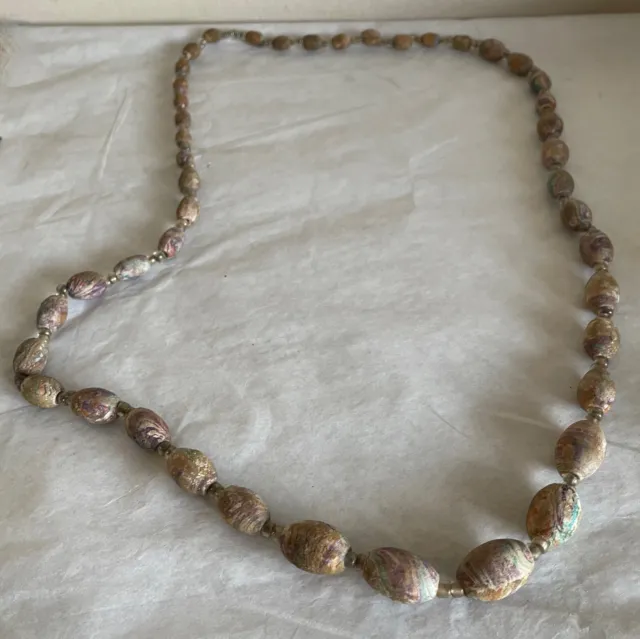 Painted Desert Swirl Plastic Beaded Necklace 15"