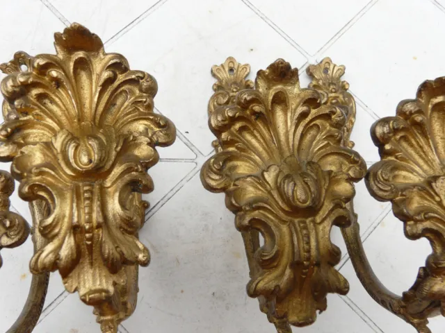 Antique Set of 2 pairs French Gilt Bronze Ormolu Drapery Tie Back Hooks
