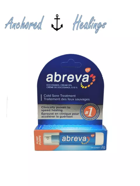 Abreva Cold Sore PUMP Treatment Docosanol Cream 10% 2g Expires 09/2025