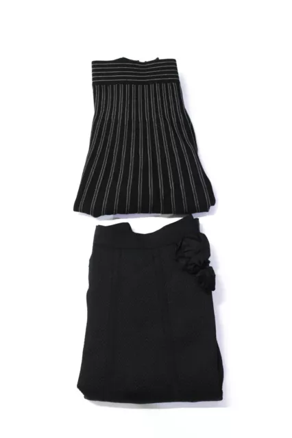 DKNY Max Studio Womens Floral Striped A-Line Skirts Black Size 6 L Lot 2