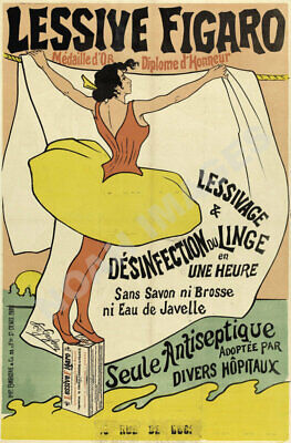 Lessive Figaro vintage laundry detergent soap ad poster repro 16x24
