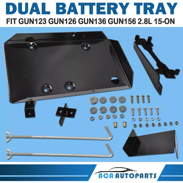 Dual Battery Tray System Kit For Toyota N80 Hilux 2.8 Td 9/2015-8/18 Gun123 126