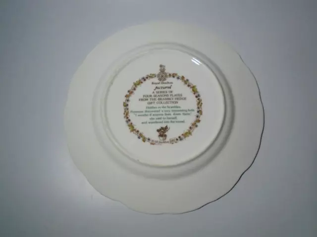 Royal Doulton Brambly Hedge 8" / 21cm Plate: Autumn 2