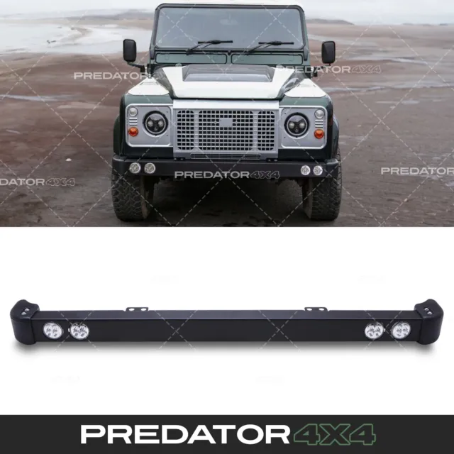 Steel Front Bumper Led Spotlight Bar For Land Rover Defender 90 110 Td4 83-16