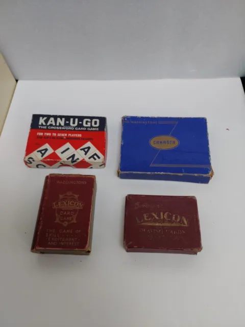 Vintage Cards Games Lexicon Canasta Kan-u-go Collector's Collectable Waddingtons