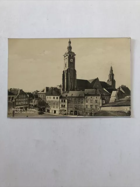 Goldberg in Schles. Markt und Kirche. Um 1920-30. Złotoryja Polen.