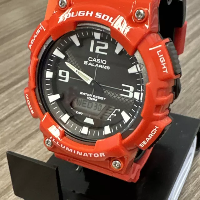 Men's Casio Red Resin Band Tough Solar Watch AQS810WC-4A AQS810WC-4AV