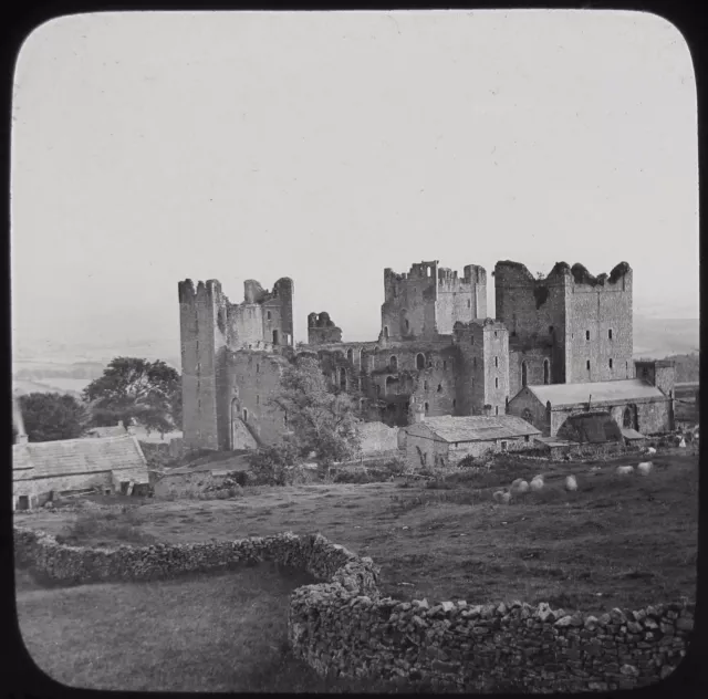 Glas magische Laterne Rutsche BOLTON CASTLE AUS NORTH C1890 VIKTORIANISCHES FOTO ENGLAND