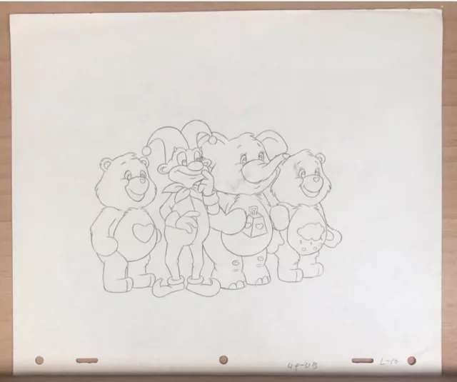 CARE BEARS  Original Animation Production Art Drawing NELVANA