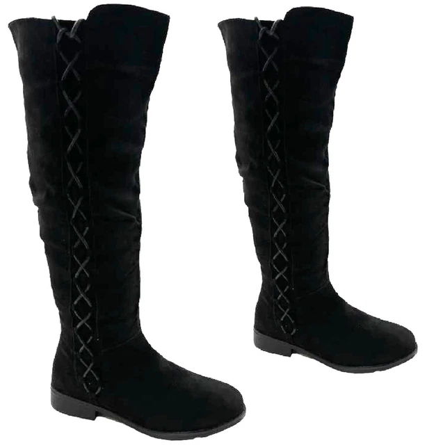 womens-thigh-high-boots-ladies-lace-up-over-the-knee-low-heel-flats