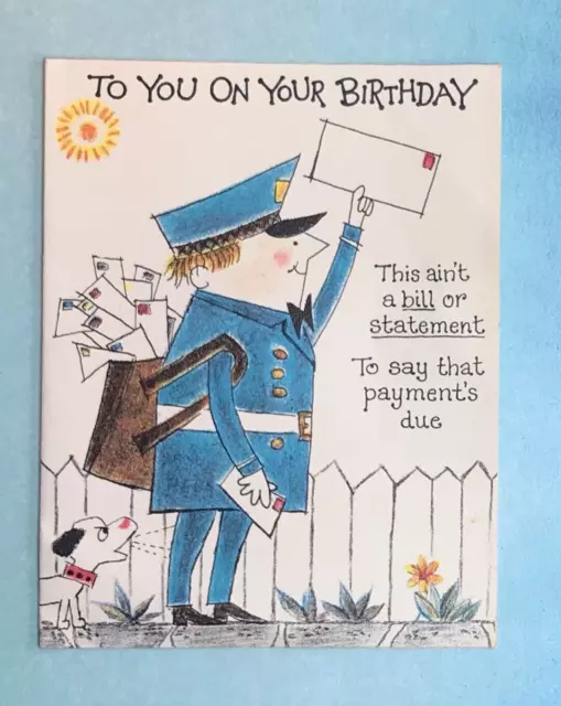 Vintage 1960s Birthday Greeting Card Mail Man Used Happy 800 Picclick