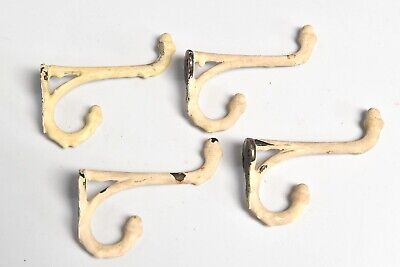 4 Matching Vintage Metal Shabby Chic Painted Acorn Tip Hat Or Coat Hooks