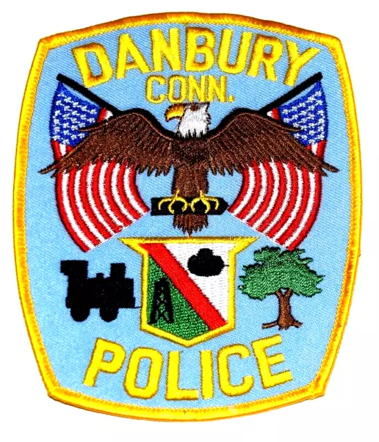 DANBURY – POLICE - CONNECTICUT CT Sheriff Police Patch RR TRAIN TOWER OAK TREE