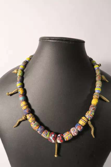 Alte Millefiori Glasperlen FT72 Old Venetian African trade beads Murano Afrozip