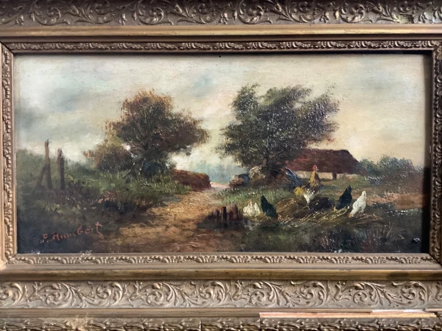 ANCIEN TABLEAU SIGNÉ Huile sur bois signé EUR 80,00 - PicClick FR