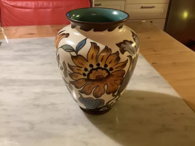 Große Artdeco Keramik Vase GOUDA Zuid Holland Dora Koninklijke Royal 20er Jahre