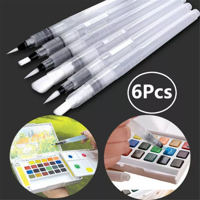 Pinselstift Wassertank Pinsel Brush Stift Kalligraphie Aquarell Wasserfarben X6