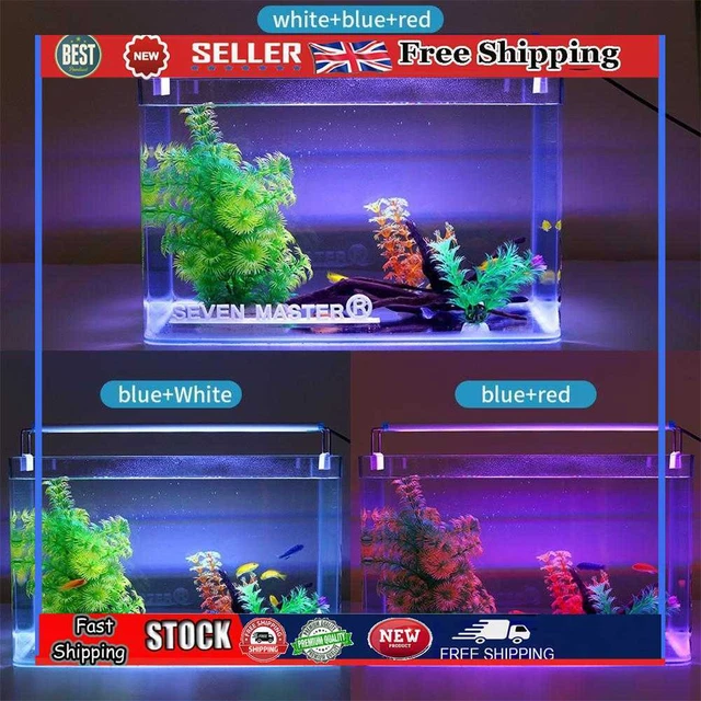 Barra de luz para acuario LED con clip para tanque de peces iluminación de crecimiento de plantas (38 cm EE. UU.)