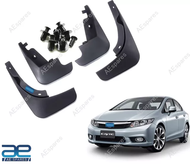 Barro Aleta Juego De 4 Negro Para Honda Civic 2005-2012 ECS