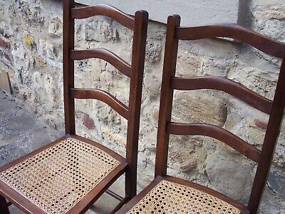 Pair of bedroom chairs with cane seats 2