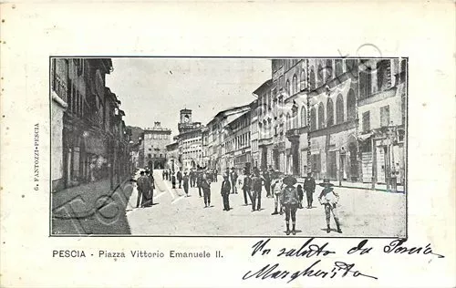 Cartolina di Pescia, piazza Vittorio Emanuele II - Pistoia