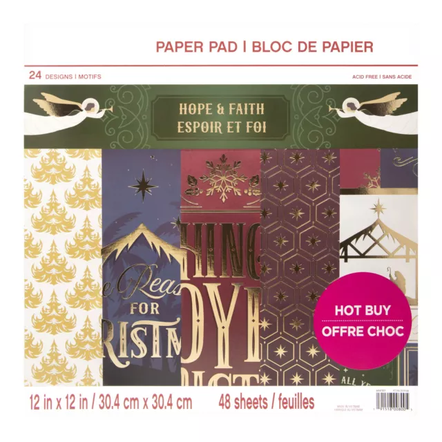 Craft Smith Design-Papierblock 30,4 x 30,4cm (48 Blatt) - Hope & Faith