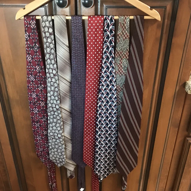 Lot of 8 Mens Dress Suit Ties Ready for Wear, Multiple Patterns/colors.