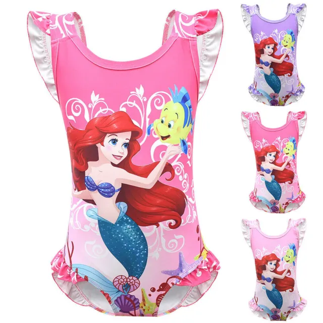 Kids Girls Mermaid One Piece Swimsuit Swimwear Bathing Suit lovely Costumes