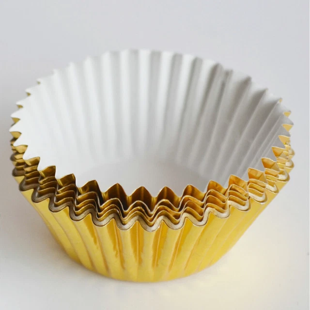 400 piezas revestimiento dorado para cupcakes fiesta de cumpleaños