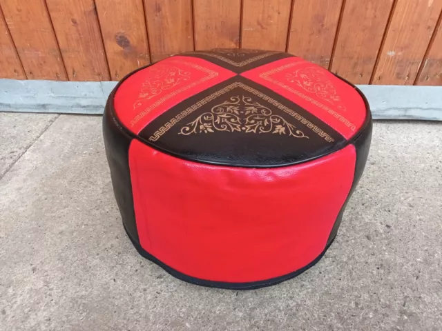 60er Vintage Hocker Sitzkissen Pouf Ottomane Kamelhocker 60s Kaminhocker 15