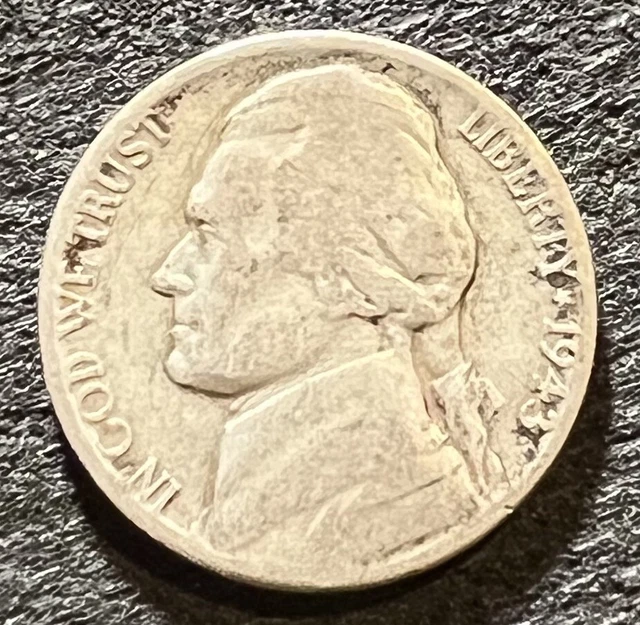 1943 P 35% Silver Wwii Nickel - Circulated
